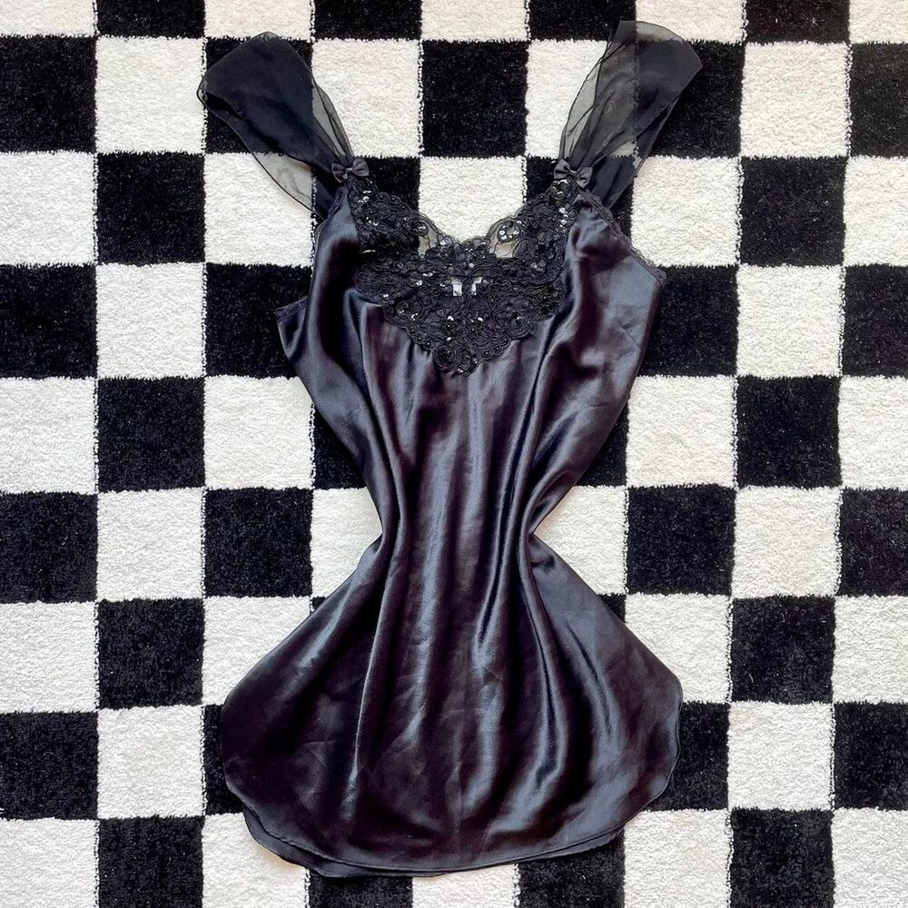 Vintage Dentelle Black Slip L